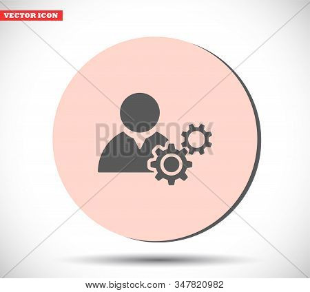 Man And Cog Vector Icon , Lorem Ipsum Flat Design