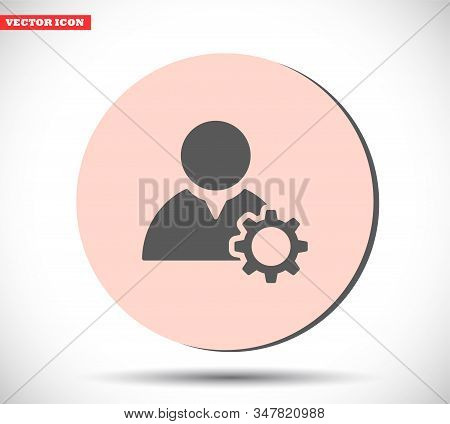 Man And Cog Vector Icon , Lorem Ipsum Flat Design