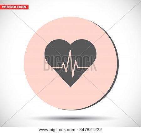 Heartbeat Vector Icon , Lorem Ipsum Flat Design