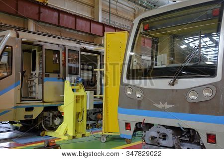 Subway Train Service Depot. Moscow, Russia