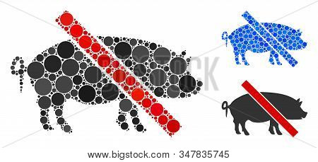 Forbidden Pork Composition Of Circle Elements In Different Sizes And Color Hues, Based On Forbidden 