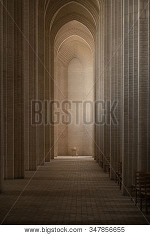 The Candle Is In Grundtvig Church, Copenhagen Denmark
