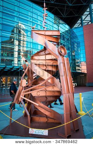 Artprize - Grand Rapids, Mi /usa - October 10th 2016: Dna Strand Statue On Display During Artprize I