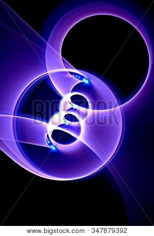 Abstract, Fractal, Computer-generated Image Of Multi-colored Geometric Shapes, Curves And Lines Rese