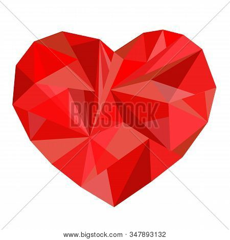 The Geometric Valentine Day Polygonal Colored Heart