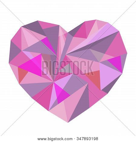 The Geometric Valentine Day Polygonal Colored Heart