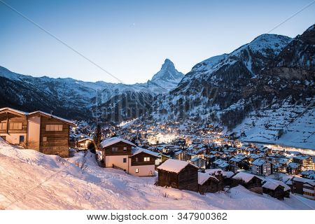 amazing view of Matterhorn peak from Zermatt