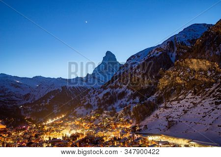 amazing view of Matterhorn peak from Zermatt