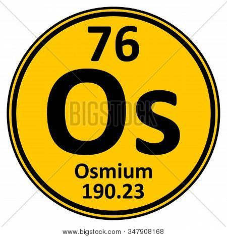 Periodic Table Element Osmium Icon On White Background. Vector Illustration.