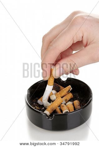 Colocando para fora isolateed de bunda de cigarro em branco