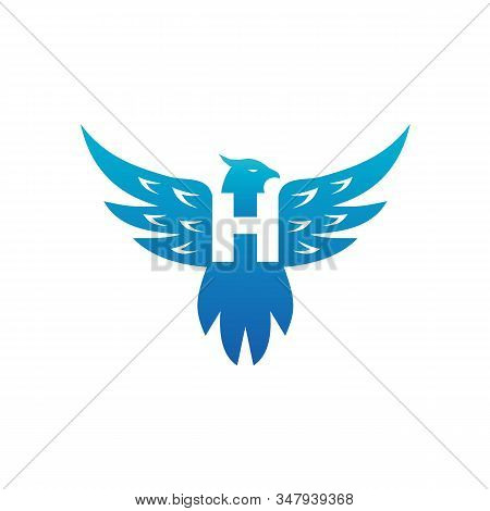 Letter H Eagle Logo, H Falcon Logo Design