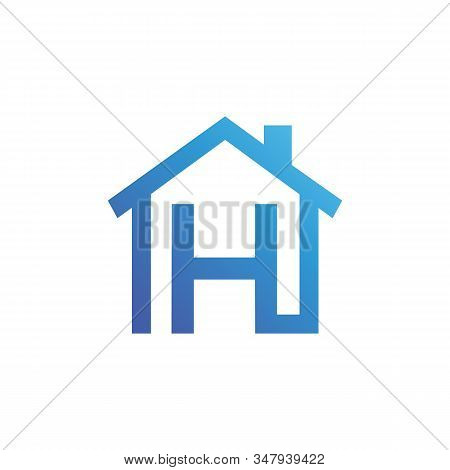Letter H With House Silhouette Property Logo Design