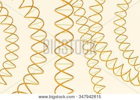 3D Rendering Of Dna (deoxyribonucleic Acid) Structure, 3D Illustration.