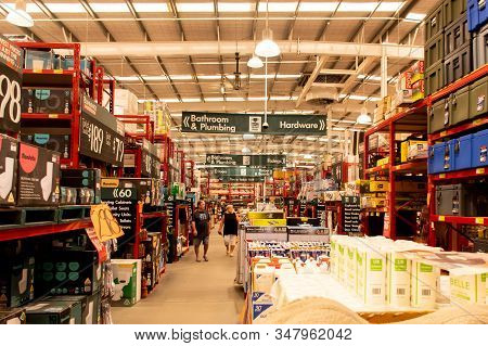 Sydney, Australia - 2020-01-03 Customers At Bunnings Warehouse. Bunnings Is A Largest Household Hard