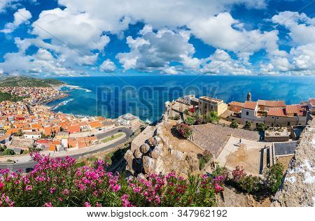 Landscape With Medieval Town Of Castelsardo, Province Of Sassari, Sardinia, Italy