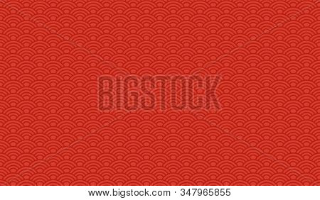 Chinese Pattern, Seamless Red Background For New Year.
Traditional Oriental Ornament. Vector Illustr