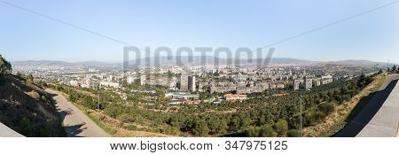 Panoramic View From The Monument Chronicle Of Georgia To The Tbilisi City In Georgia