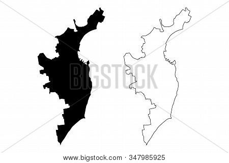 Odessa City (ukraine) Map Vector Illustration, Scribble Sketch City Of Odesa Map