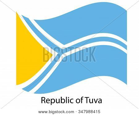 Tuva Republic National Flag On White Background Texture. Illustration, Symbol Federal Subject Of Rus