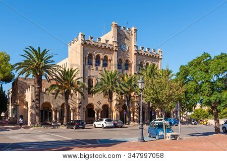 Menorca, Spain - October 15, 2019: Town Hall At Main Square Of Ciutadella In Menorca