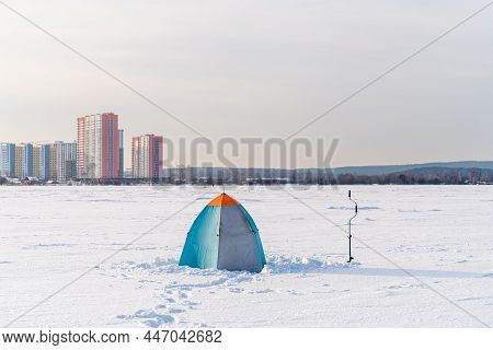 House For Winter Fishing On The Lake