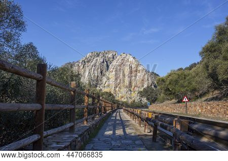 Trekking Footpath To Salto Del Gitano Rockface, Beside Road Ex-208. Monfrague National Park, Caceres