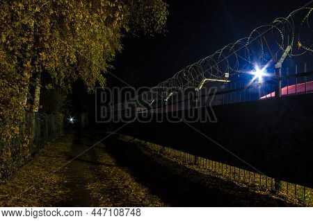 Perspective View Of The Illuminated Unnamed Alley Between The Stalskogo Street And The Bazhova Stree