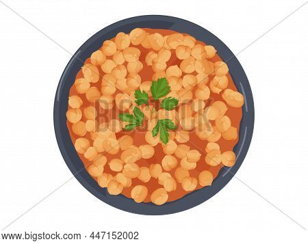 Red Channa. Channa Masala Indian Food Illustration.