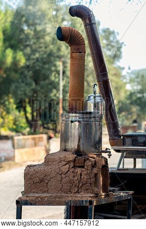 Semaver - A Stove For Boiling Water - In A Roadside Diner In Rural Turkey