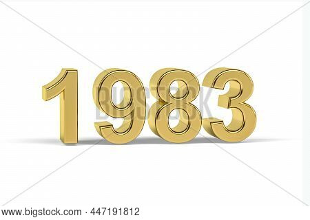 Golden 3d Number 1983 - Year 1983 Isolated On White Background - 3d Render