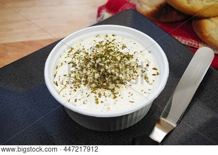 Creamy Spreadable Cheese Made With Garlic And Herbs