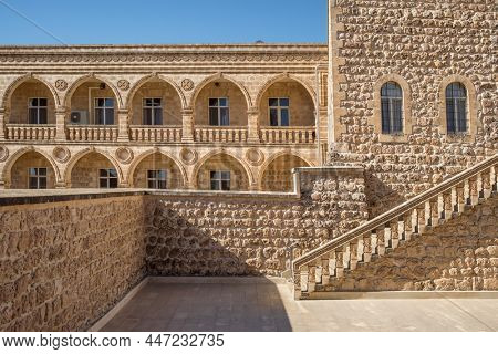 Mor Gabriel Syriac Monastery in Midyat Town, Mardin, Turkey. Dayro d-Mor Gabriel also known as Deyrulumur, is the oldest surviving Syriac Orthodox monastery in the world