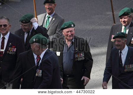 Brisbane, Australia - April 25 : Veterans Along March Route During Anzac Day Commemorations  April 2