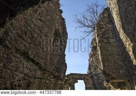 Ancient Rock Church Near Village Of Mihalich, Bulgaria