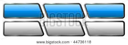 Conjunto de botones de cristal azul y blanco