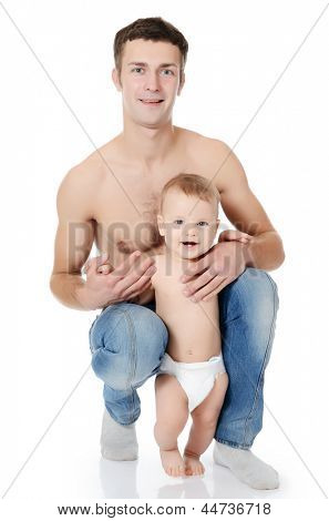 Портрет молодой папа и малыш