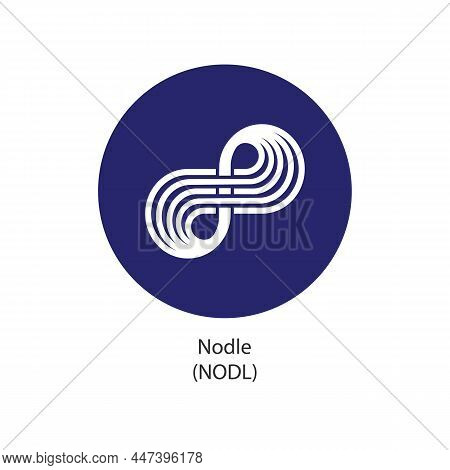 Nodle Cryptocurrency Parachain Token Vector Logo Coin Icon Isolated On White Background.