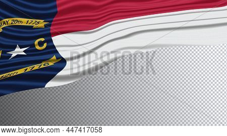 North Carolina State Wavy Flag Clipping Path, North Carolina Flag Background