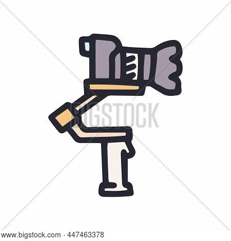 Steadicam For Dslr Color Vector Doodle Simple Icon