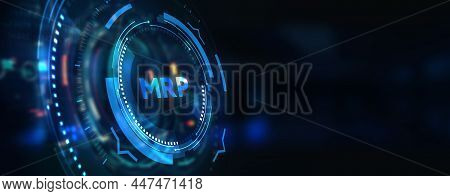 Mrp Material Requirement Planning Manufacturing Industry Business Process Automation. 3d Illustratio
