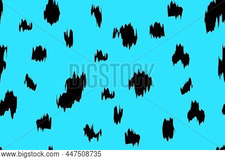 Blue Dalmatian Fur Abstract Simple Seamless Pattern