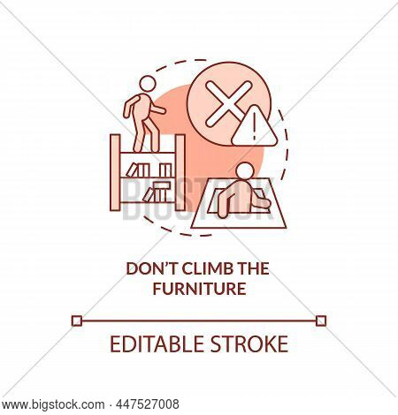 Dont Climb Furniture Terracotta Concept Icon. Finding Clues Without Force Abstract Idea Thin Line Il