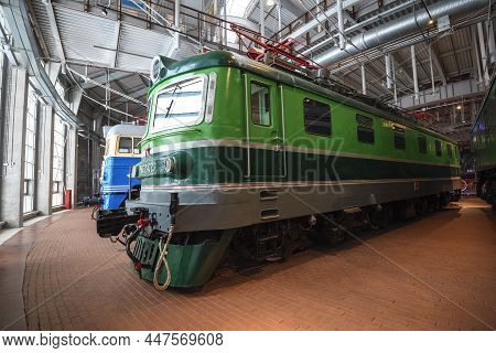 Saint Petersburg, Russia - January 12, 2022: Chs2 Passenger Single-section Six-axle Czechoslovakian 
