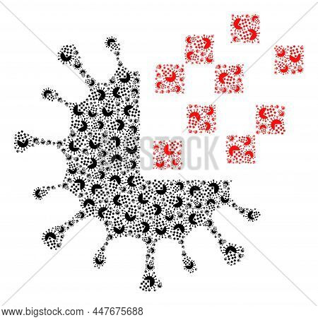 Vector Recursive Composition Virus Synthesis. Vector Mosaic Is Constructed With Recursive Rotated Vi