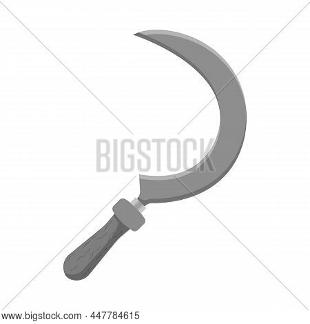Vector Illustration Of Sickle And Farming Logo. Set Of Sickle And Garden Vector Icon For Stock.