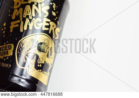 London, United Kingdom - January 23, 2022 Dead Man's Fingers In A Distinctive Black Bottle,  A Blend