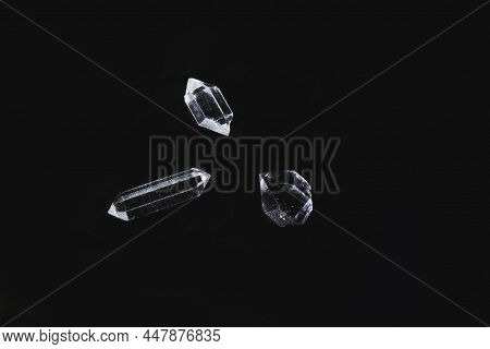 Three Specimens Of Bi-terminated Hyaline Quartz