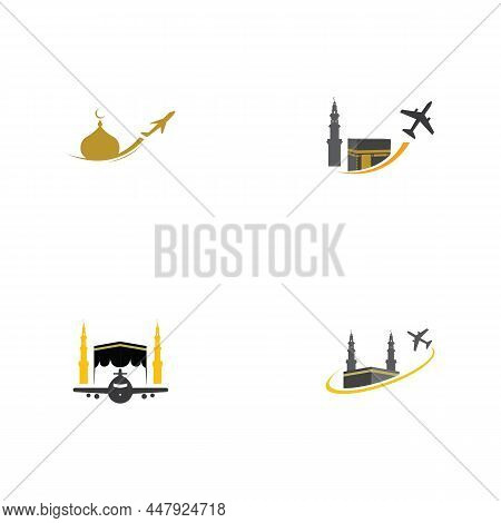 Mecca Travel Logo, Al Haj & Umrah Mubarak Tour Symbol