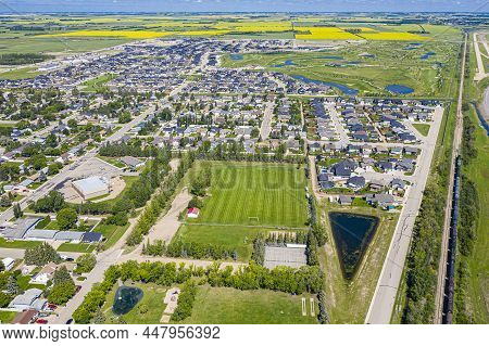 Aerial View Of Warman, Saskatchewan On The Canadian Prairies