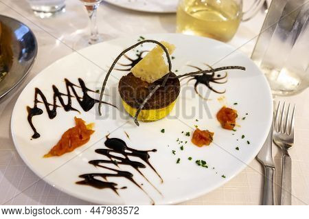 Cuisine Of Emiliaromagna Region, Baked Italian Parmesan Sformato Or Flan Made With Grated parmigiano